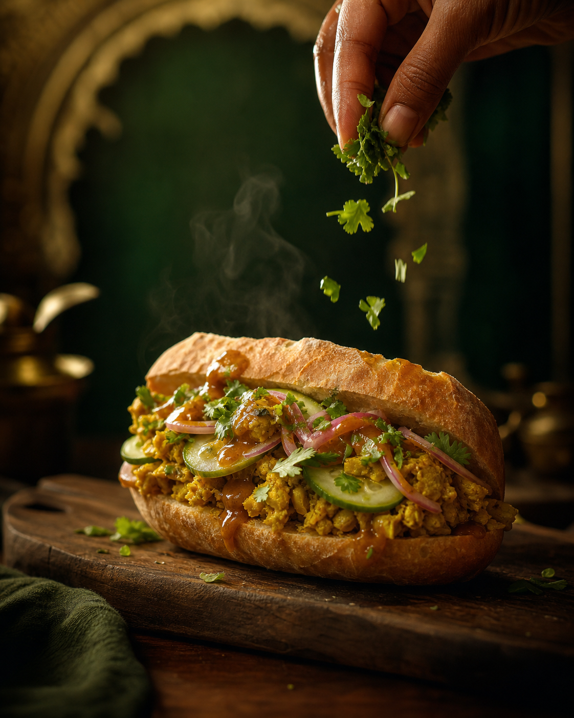 Huisgemaakt vegetarisch broodje